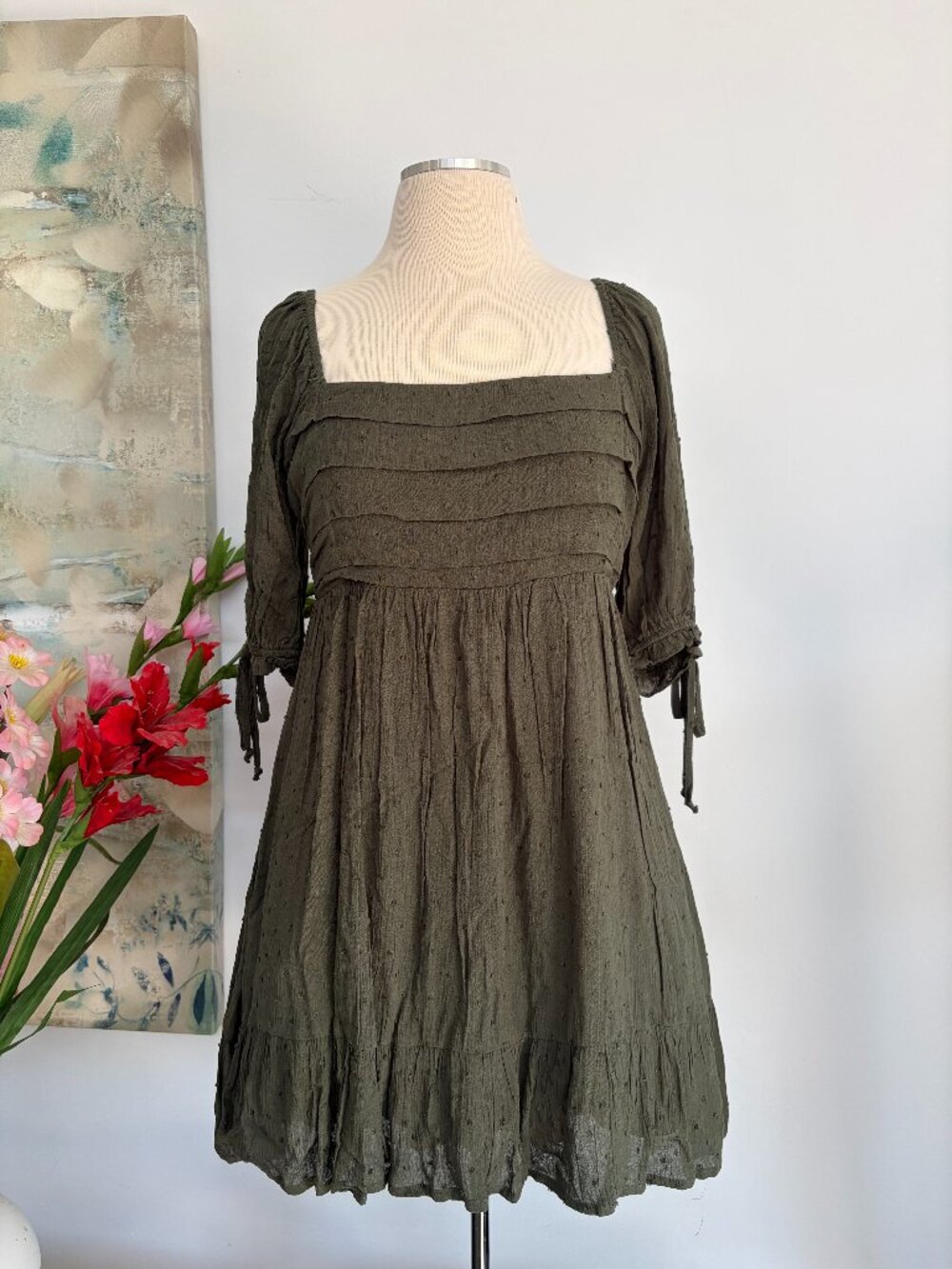Chic Allegra Mini Dress in khaki Size M